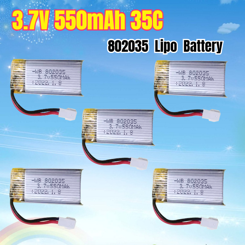 Drone Battery Li-Ion - Baterai Lipo 3.7V 550mAh 35C 802035