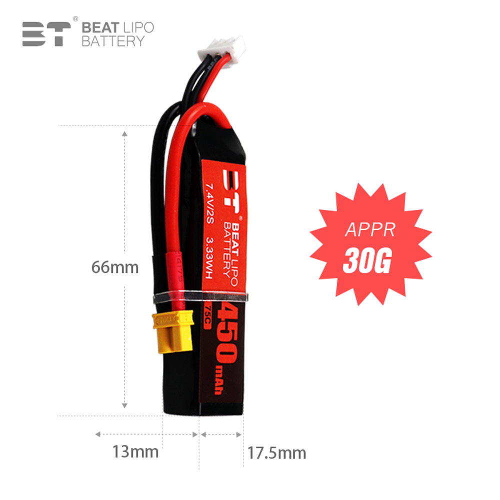 BEAT 2S 7.4V 450MAh 75C Batera - Drone Battery Li-Ion ulasan dan harga